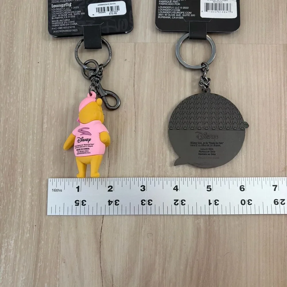Loungefly Disney Keychain Winnie The Pooh Eeyore Tigger Piglet Lot Of 2 NEW